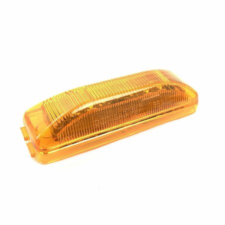 TRUCK-LITE Base Mount, Led, Yellow Rectangular, 4 Diode, Marker Clearance Light, P2, 19 Series Male Pin, 12V 19250Y3